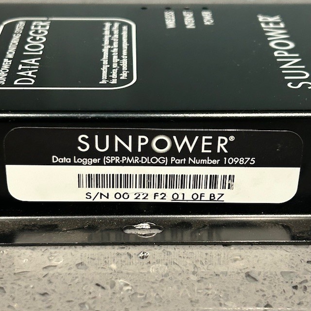 Sunpower Data Logger SPR-PMR-DLOG Part 109875 Data Logger Tested Working