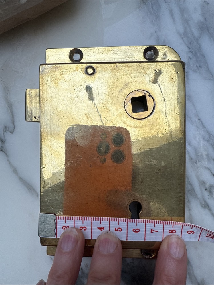 Antique Brass Rim Lock And Keep