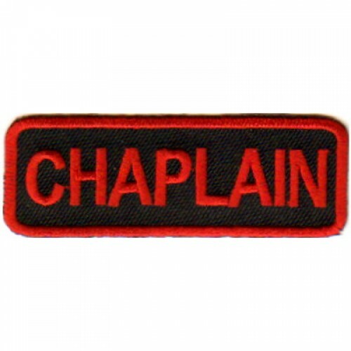 Motorcycle Biker Vest Jacket Patch - Red Chaplain 3x1" Patch