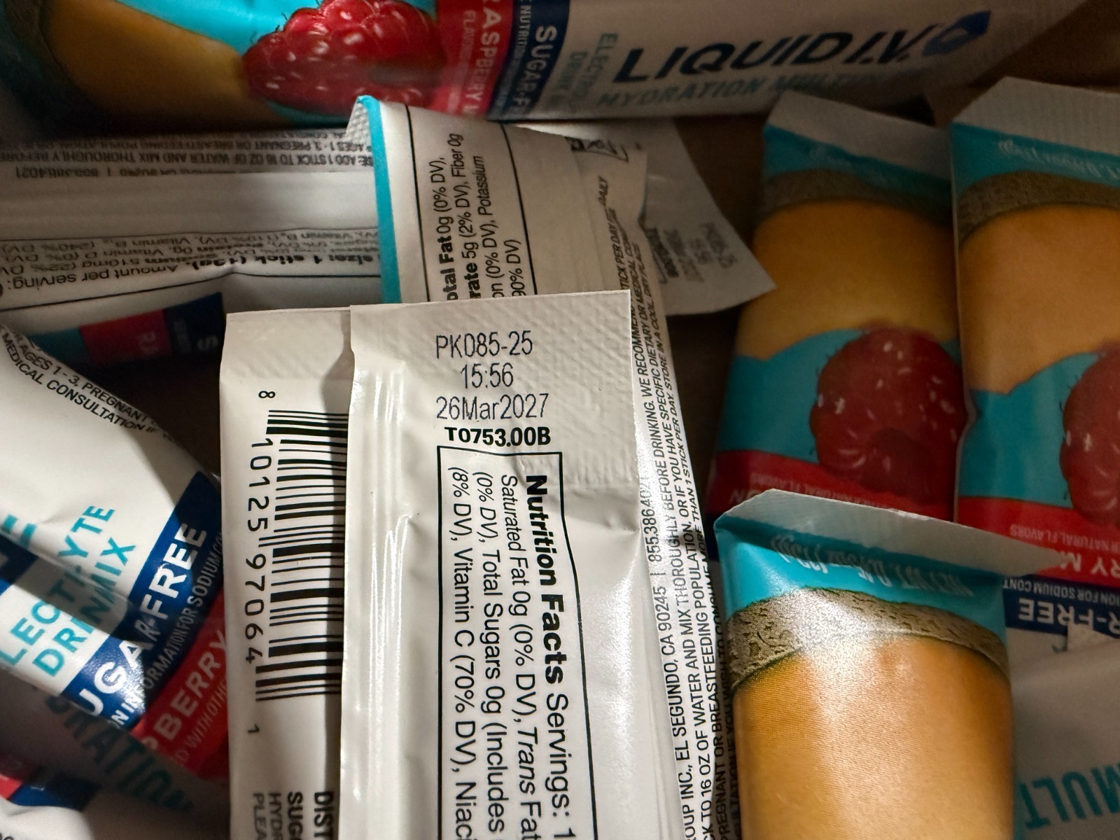 Liquid IV Hydration Multiplier Raspberry Melon SUGAR FREE 30 Sticks Exp 3/2027