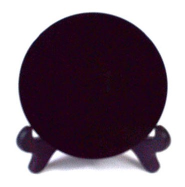 10cm Black Obsidian Scrying Mirror with Stand – Crystal Divination Tool
