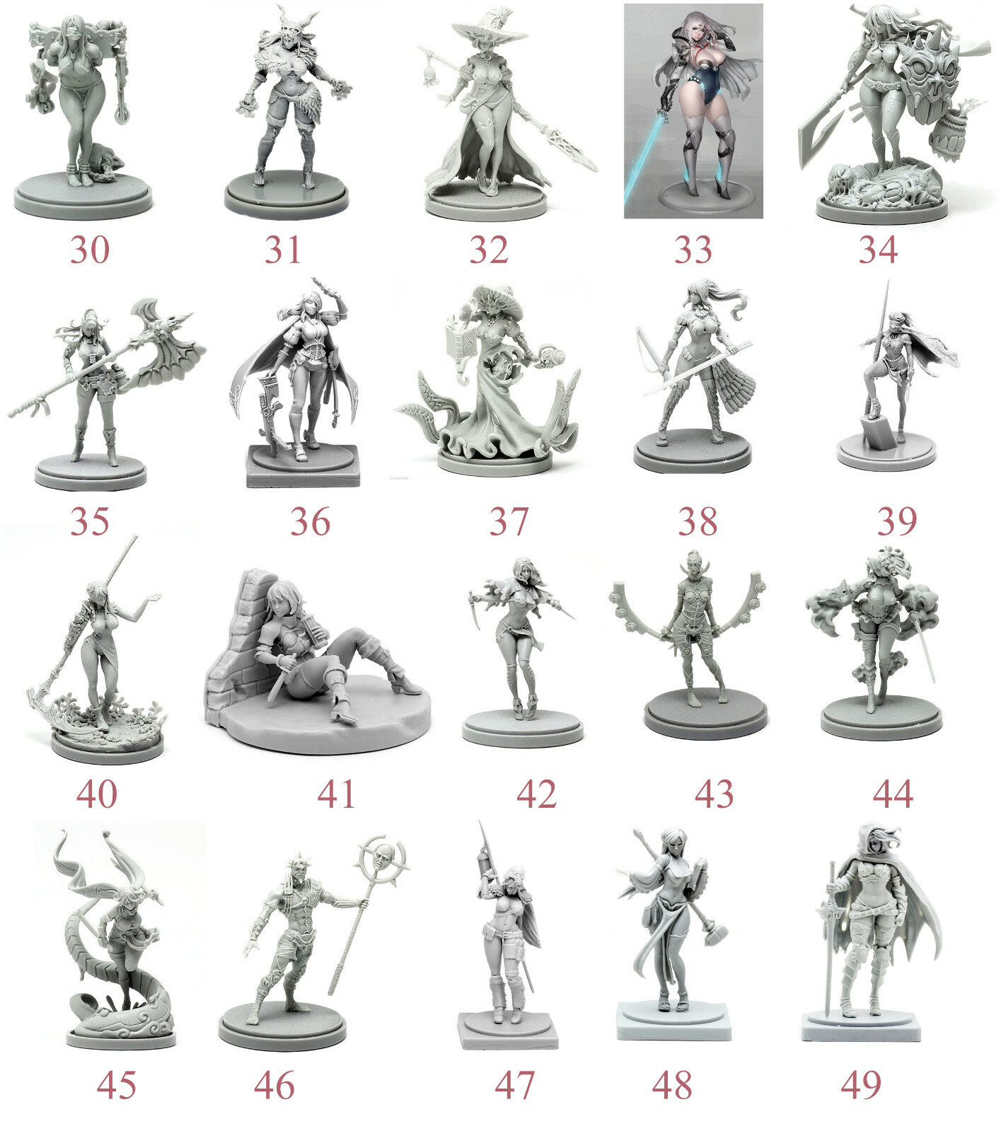 3-6-10-20-30-50 PCS, You Choose From 150 kingdom death Models 30mm Resin Unbuild