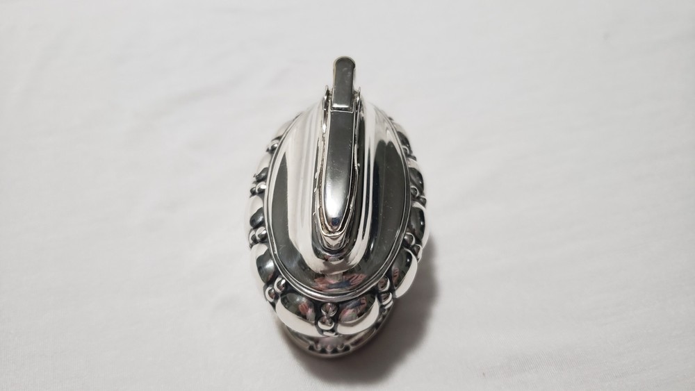 Ronson Crown Table Lighter Silver Tone Swirl Vintage Untested