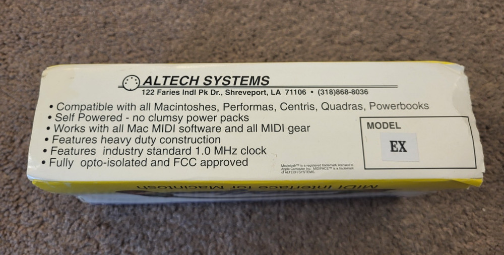 Altech Systems Midiface Ex Midi Interface for Macintosh
