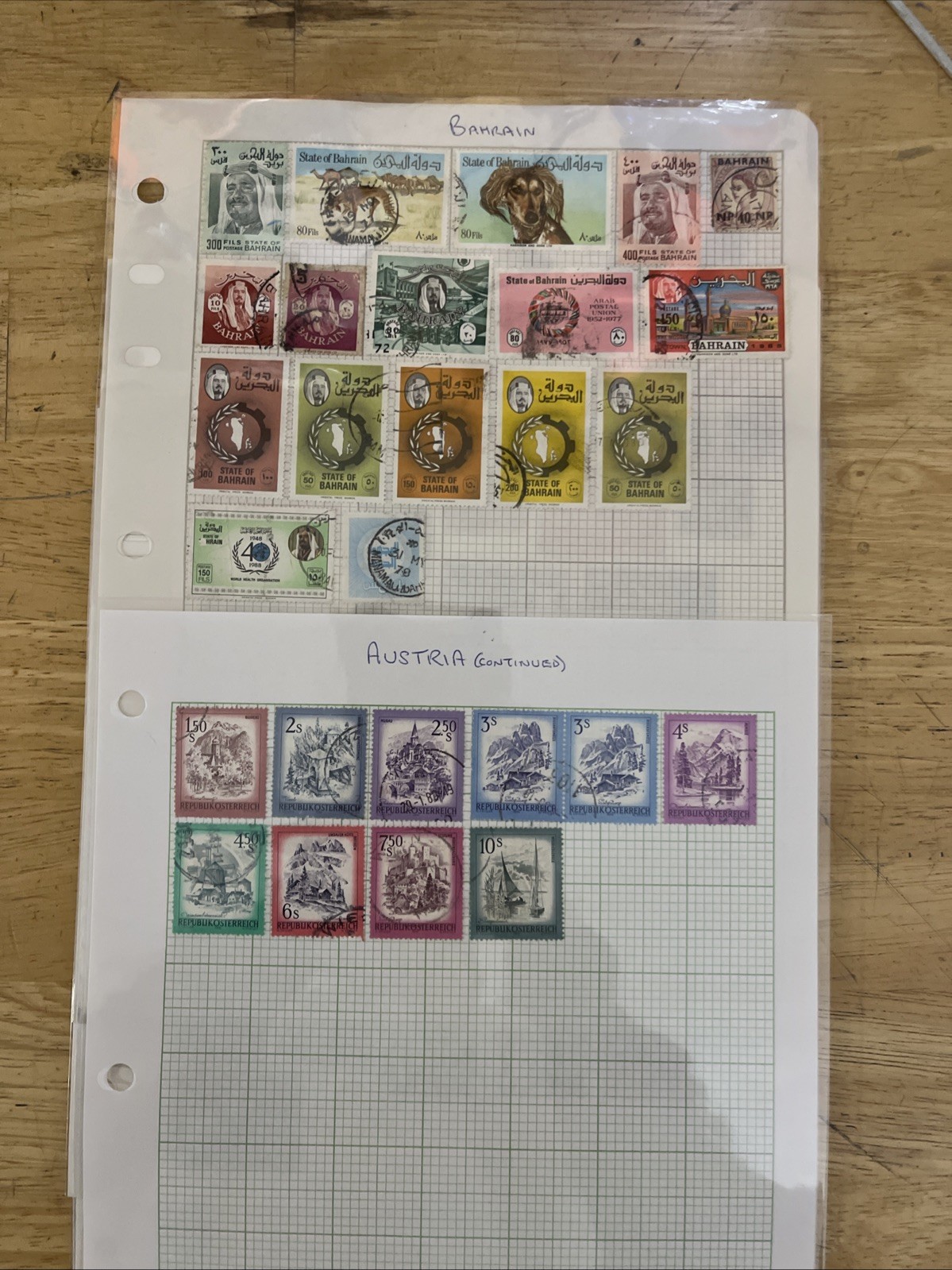 Lot of new and used stamps from all over the world. ON Paper.