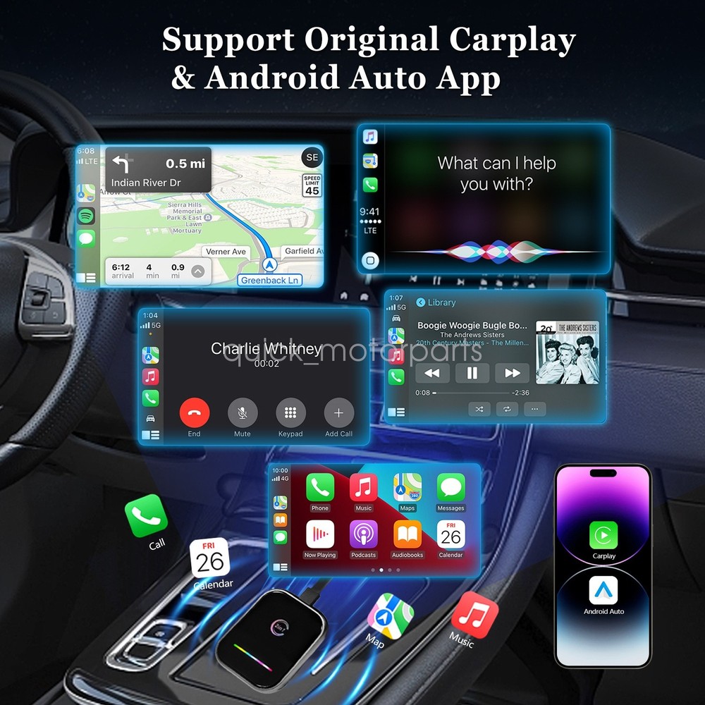 New 2-in-1 Wireless CarPlay&Android Auto Adapter-Convert Wired to Wireless