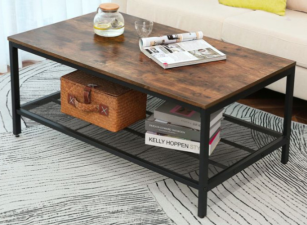 HOOBRO Furniture BF02KF01 Accent Cocktail Coffee Table -Dark Vintage Brown