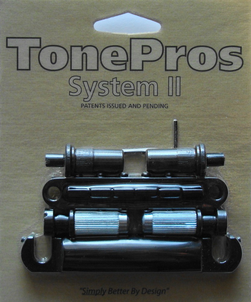 LPM02-B TonePros Metric Bridge/Tailpiece Set, Black Finish