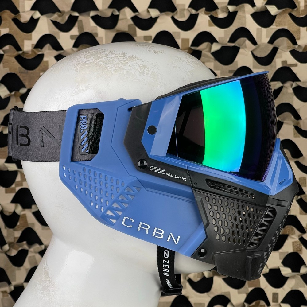 Carbon CRBN Zero Pro Paintball Mask (More Coverage) - Cryo - Grey - Leaf Mirror
