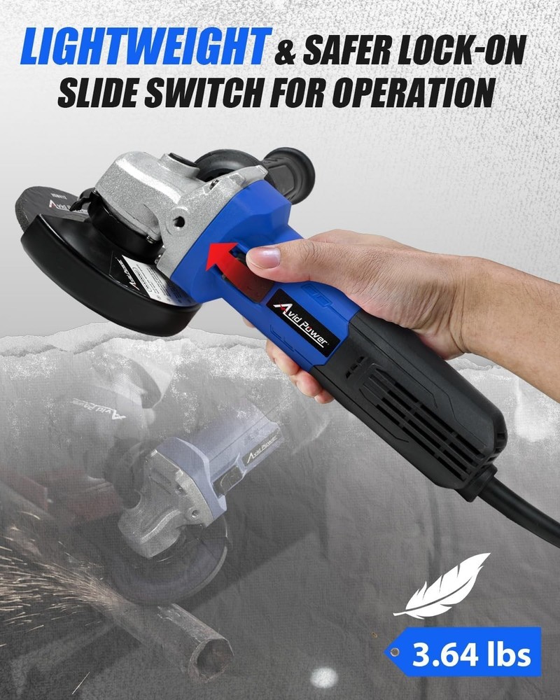 Compact 4-1/2" Electric Grinder Power Tool