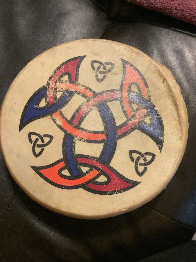 Vintage Handpainted/Handmade Drum ~Needs TLC~