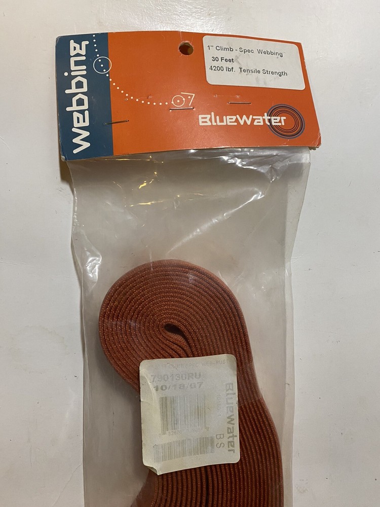BlueWater Ropes 1 inch webbing for climbing, 30ft