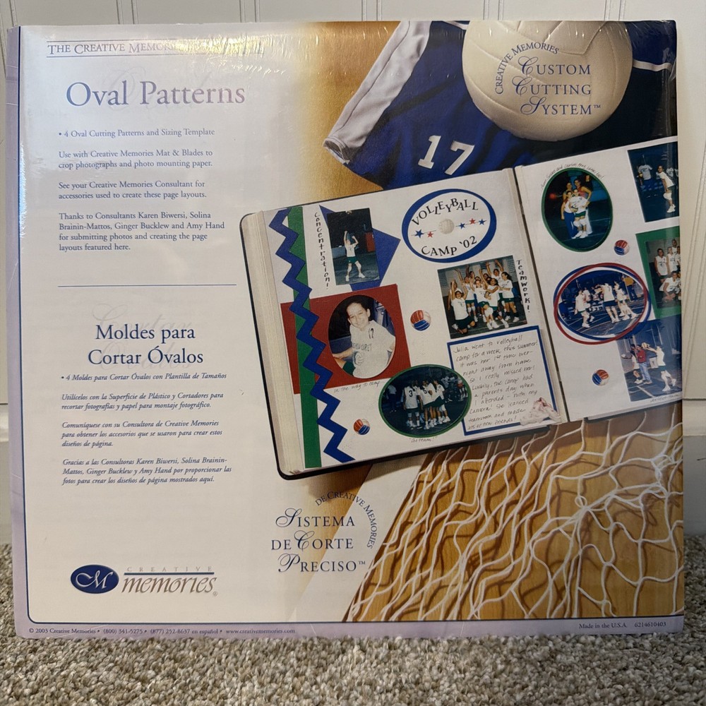 New Creative Memories Custom Cutting System 12 inch Patterns & Oval Patterns