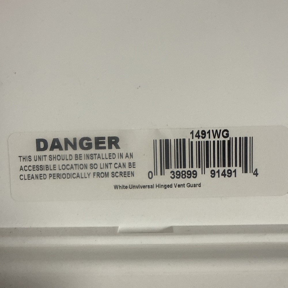 7" Plastic Universal Hinged Vent Guard, White - 1491WG