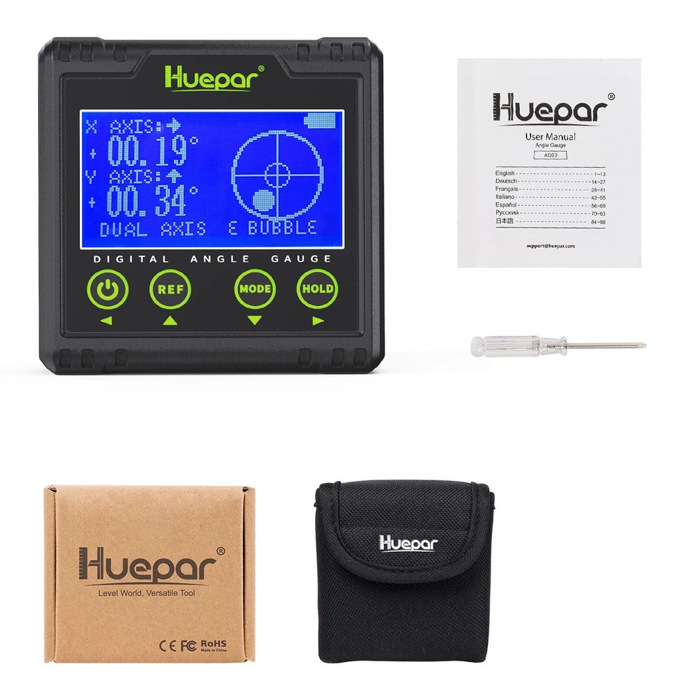 Digital Angle Gauge Electronic LCD Inclinometer Bevel 360° Measuring Protractor