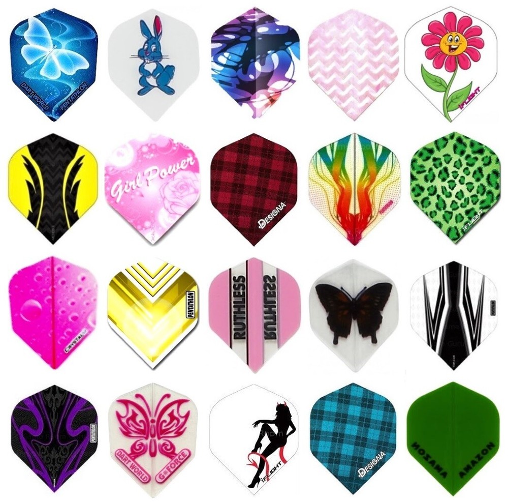 10 Sets Assorted Ladies Standard Dart Flights - Random Selection- Ships Tracking