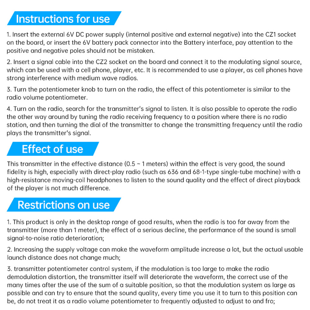 Medium Wave Radio Transmitter AM Radio Transmitter Circuit Board 525-1605kHz 6V