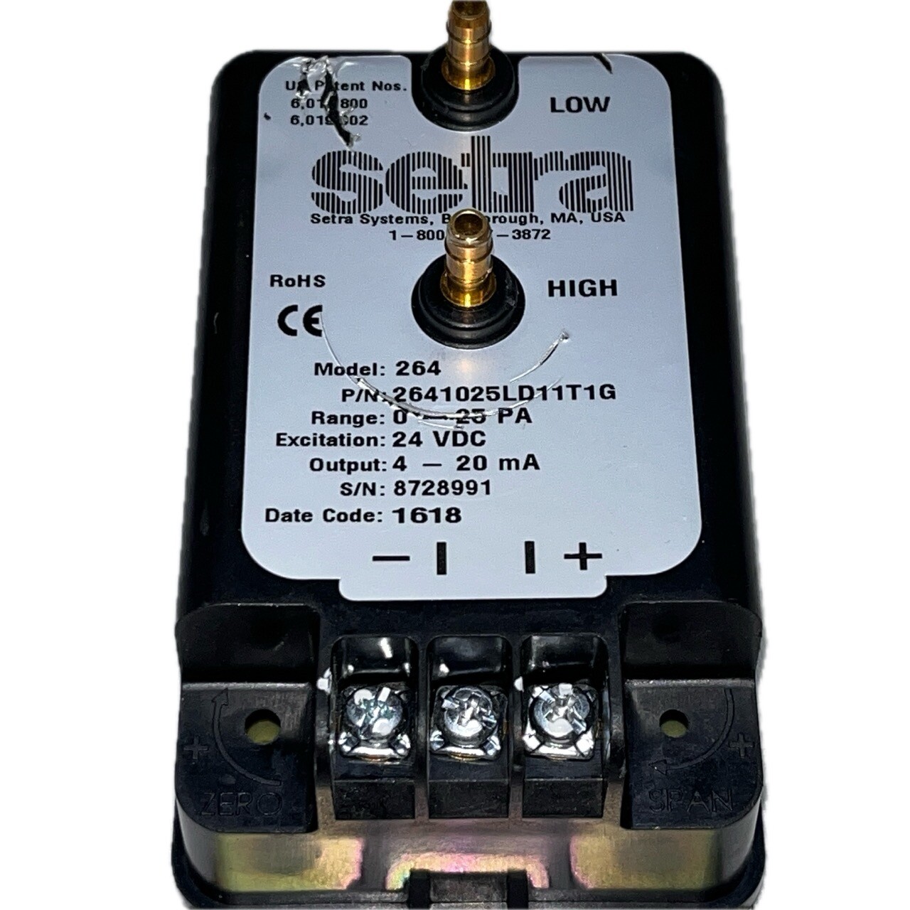 Setra 2641025LD11T1G Model 264 Differential Pressure Transmitter