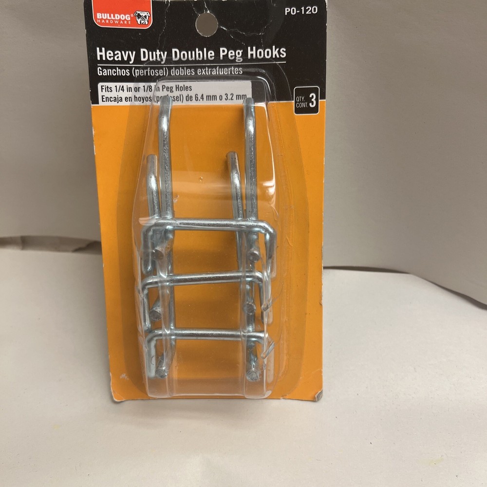 Heavy Duty Double Peg Hooks 3 Pack by Hyper Tough