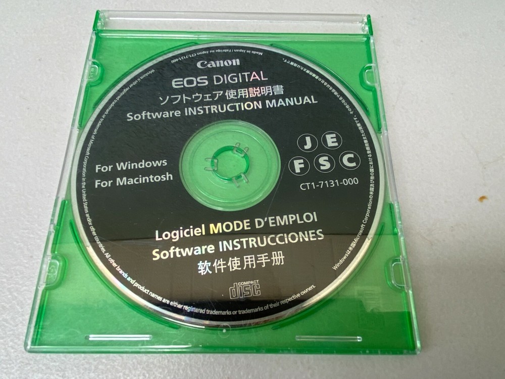 Canon EOS Digital Software Instruction Manual CD CT1-7155-000 Windows Macintosh