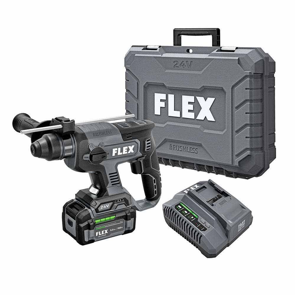 Flex FX1531-1C 24V Cordless Brushless 7/8" SDS Plus Rotary Hammer Kit, 5.0Ah