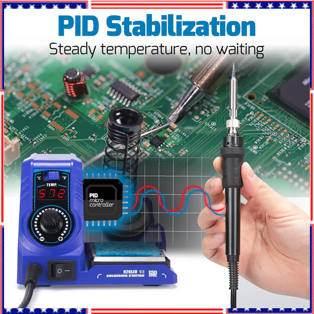 130W Digital Display Soldering Station Kit with 5 Tips