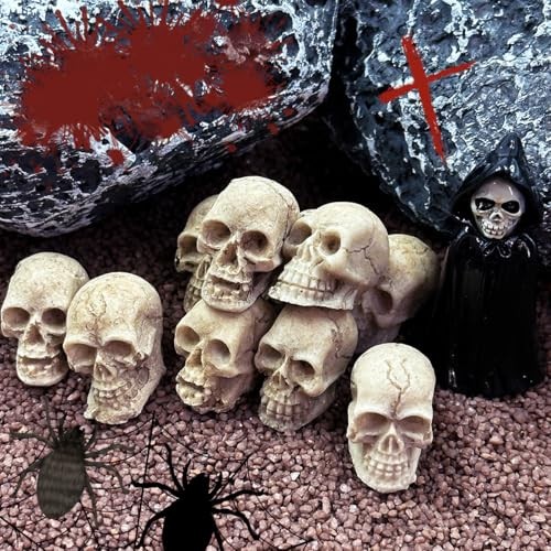 Halloween Mini Skull Figurine 20pcs Halloween Mini Skull Heads 4skull