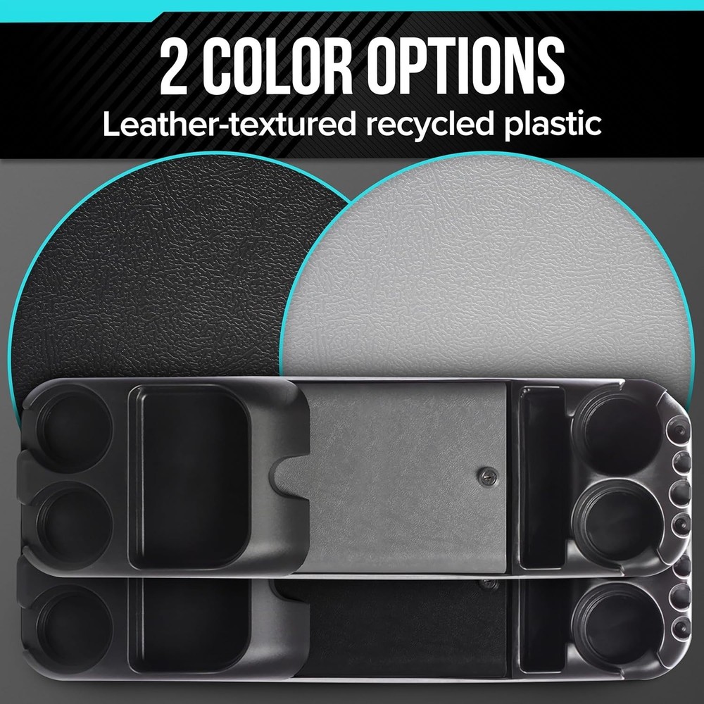 Universal SUV/Minivan Middle Console - Gray Storage Box with 4 Cup Holders