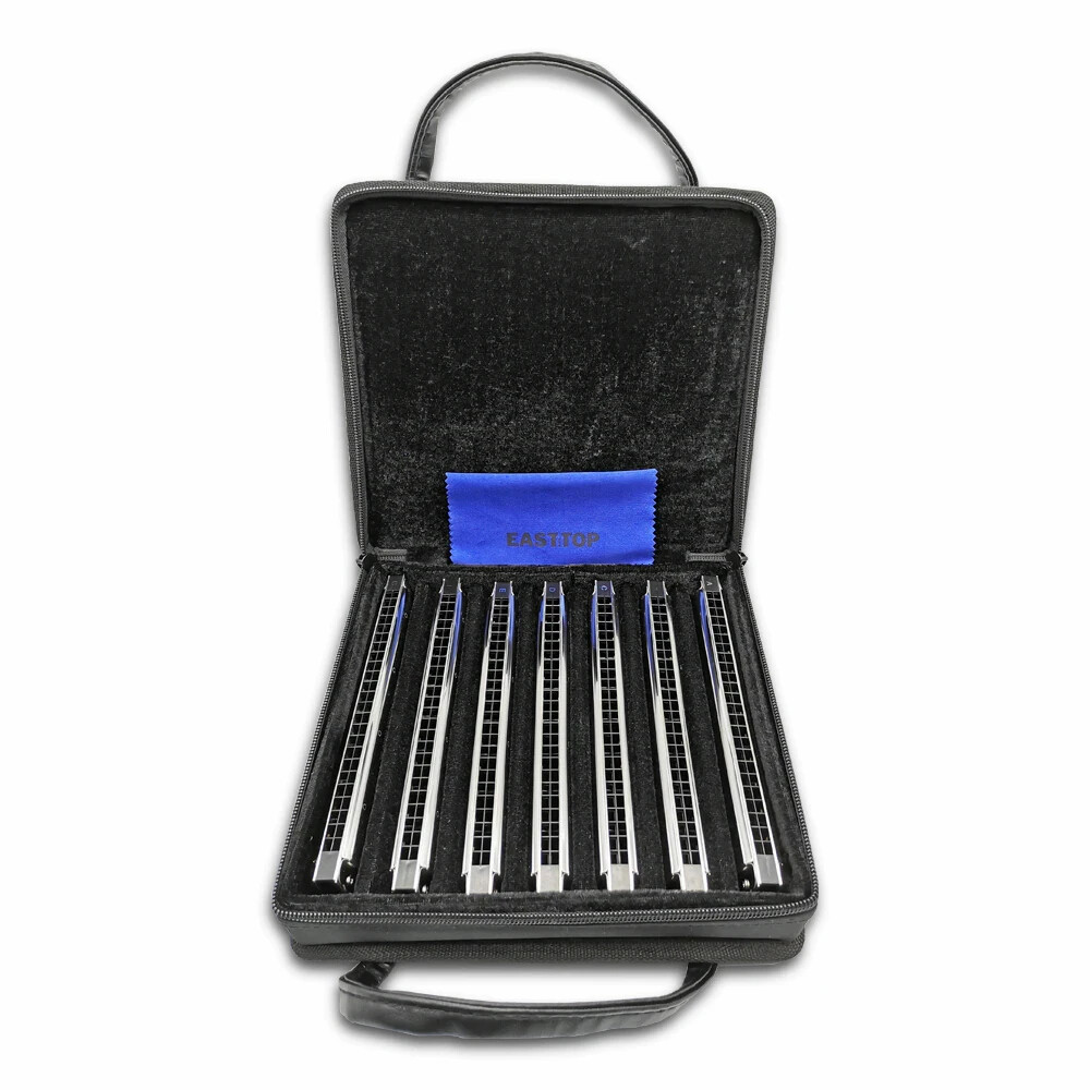 EASTTOP polyphonic harmonica 7 Sets 24-hole for Beginner Adult Student Harmonica