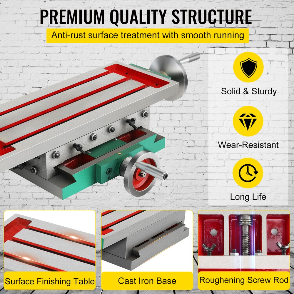 Compound Milling Machine Work Table 4Ways Move Cross Slide Bench Drill Fixture