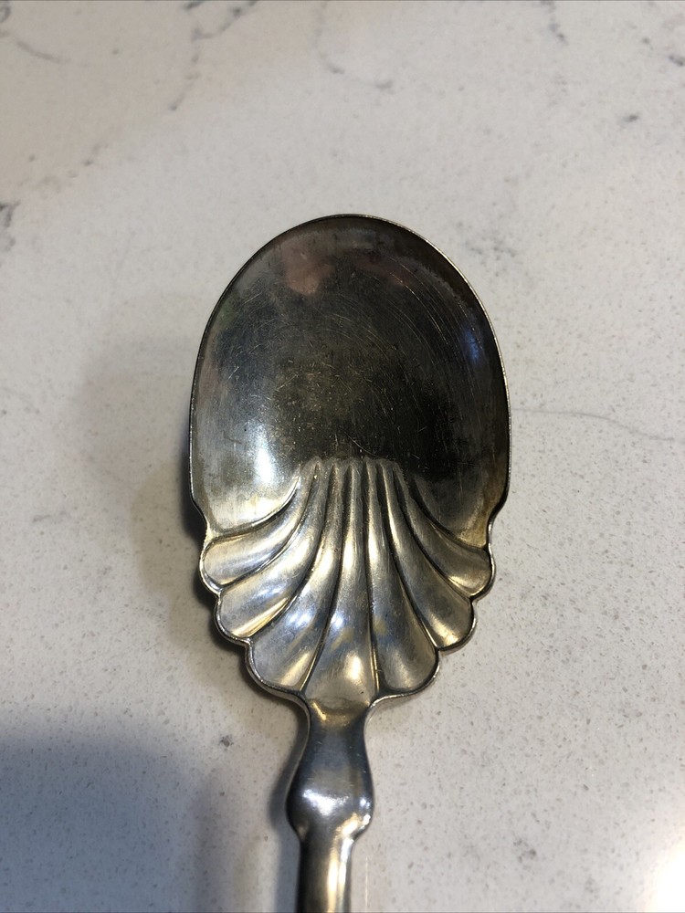 Antique 1846 Rogers AA Silverplate Shell Pattern Sugar/Berry Spoon