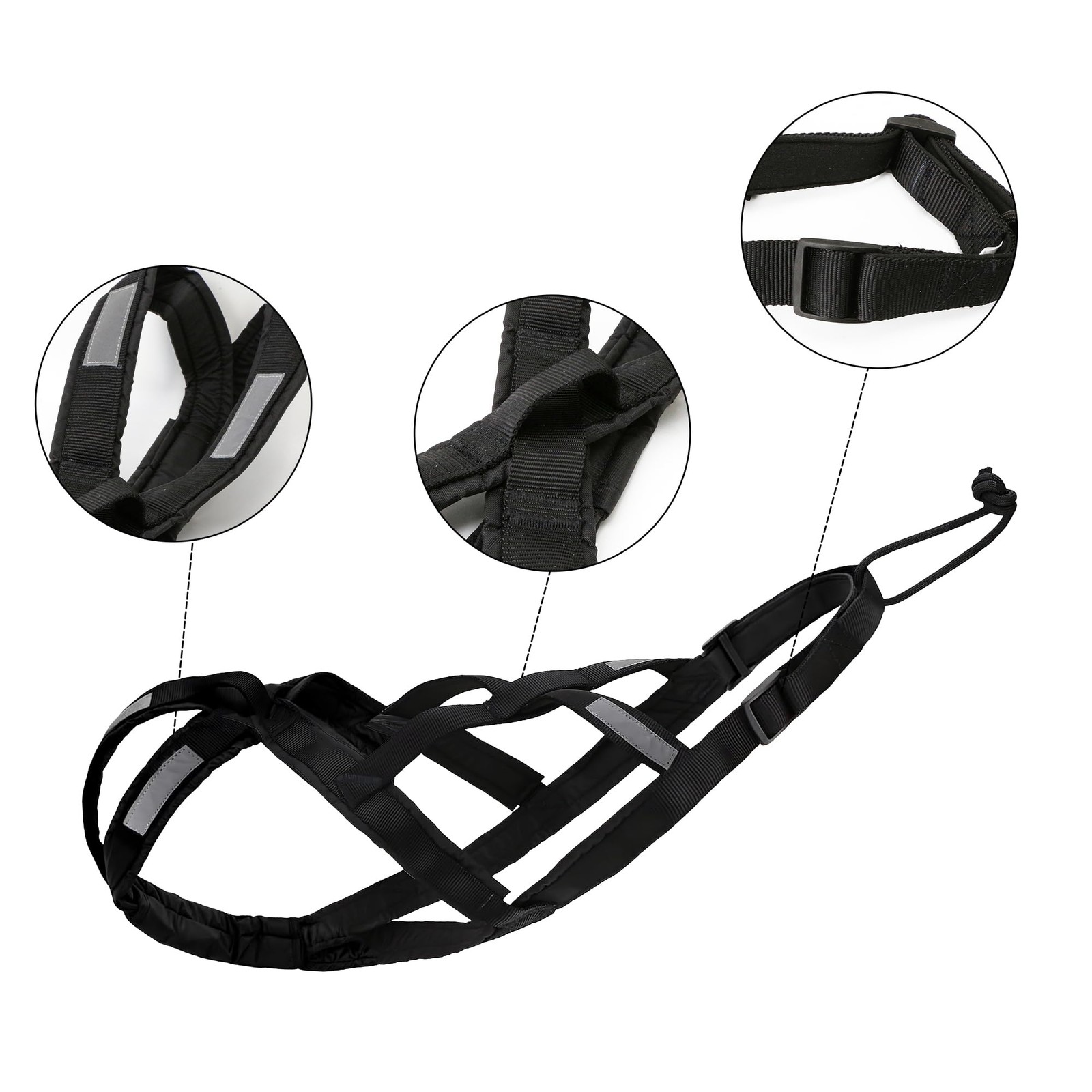 Dog Pulling Harness Reflective X-Back Harness for Sledding Exercise, Canicross S