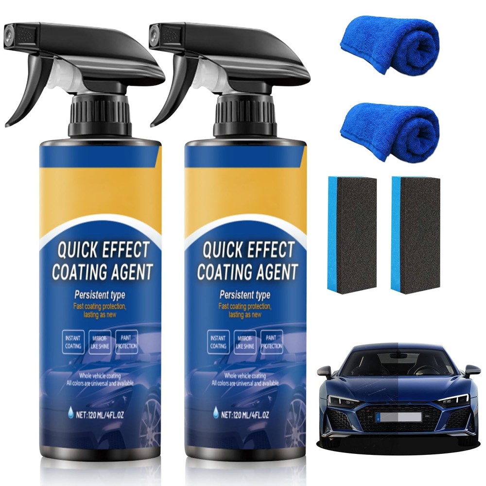 2PCS Car Coating Spray, Quick Effect Agent, Coat Wax,Car Scratch...
