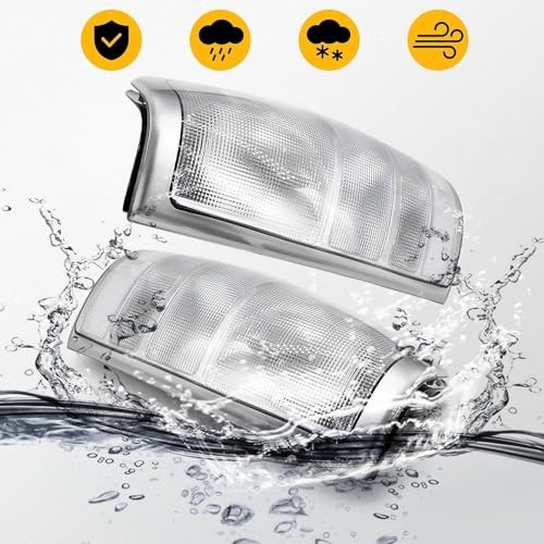 A Pair White Clear Tail Light Assembly Compatible with 1999-2002 Silverado