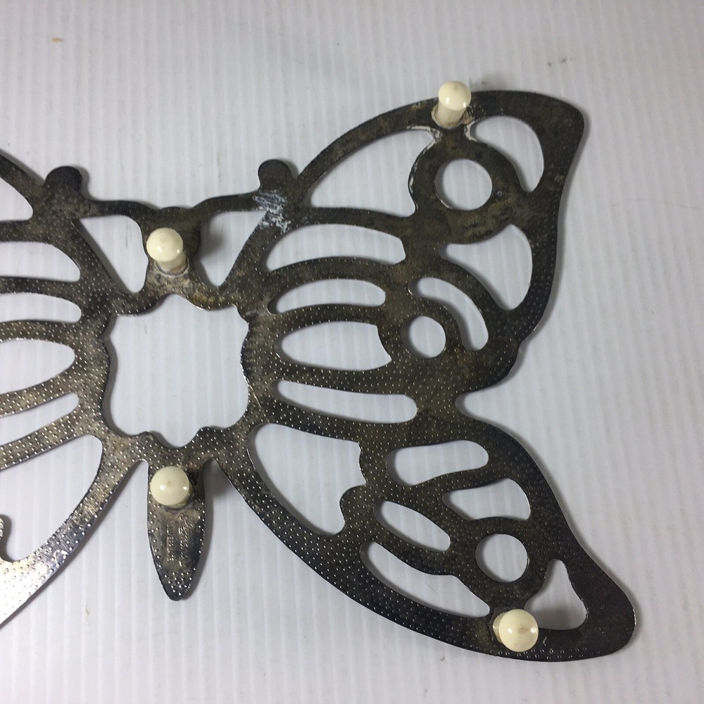 Leonard Silverplate Butterfly Trivet Italy Vintage Mid Century MCM