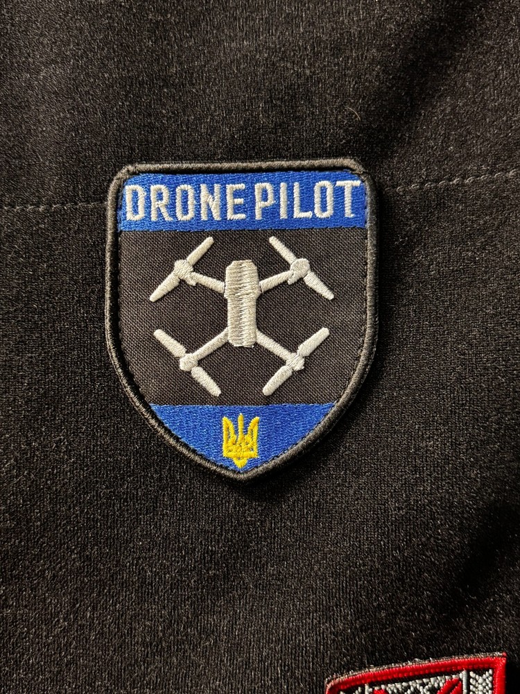 Drone Pilot Ukraine Morale Patch Tactical UAV Operator Badge Hook Backing 8x9 cm