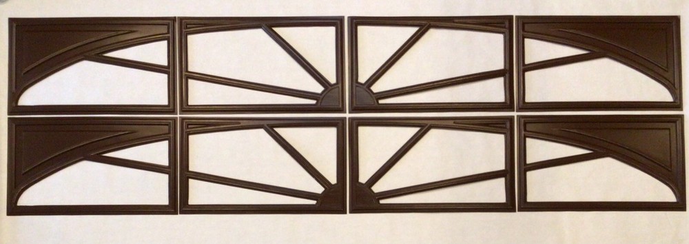 12 Amarr Sunray Replacement Inserts for Amarr Short Panel Garage Doors Mahogany