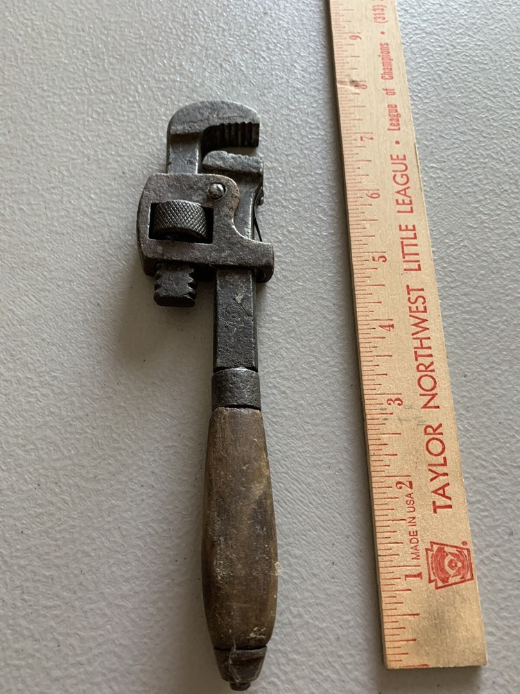 Antique Wood Handle Adjustable 7” Wrench