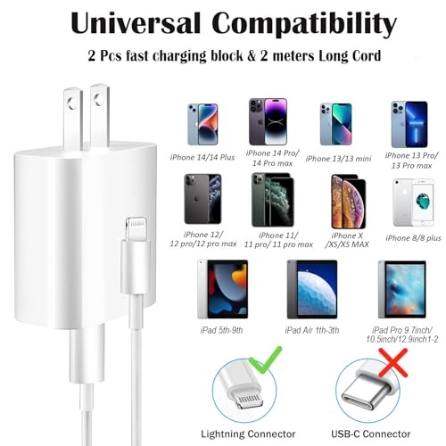iPhone Charger Fast Charging,iPhone Fast Charger 2Pack Type C 2 Pack 6FT C-L