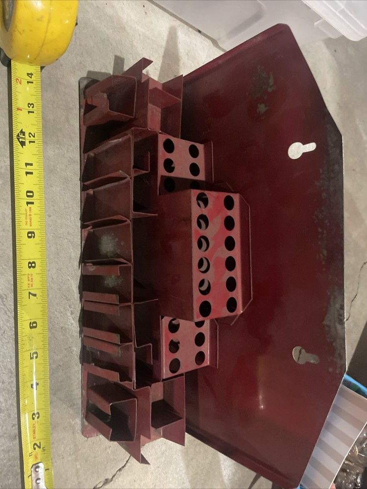 Vintage Red Metal Tool Caddy