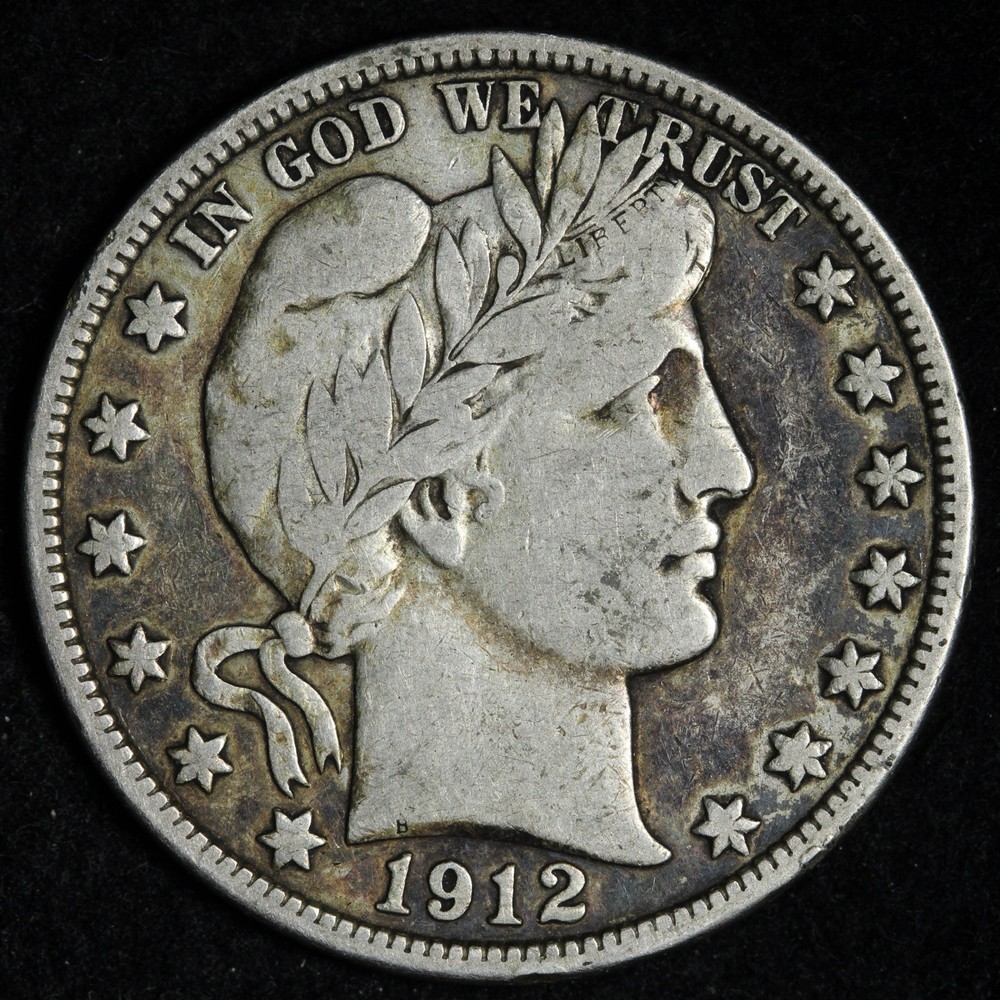 1912-D Barber Silver Half Dollar VF E345 TYEH
