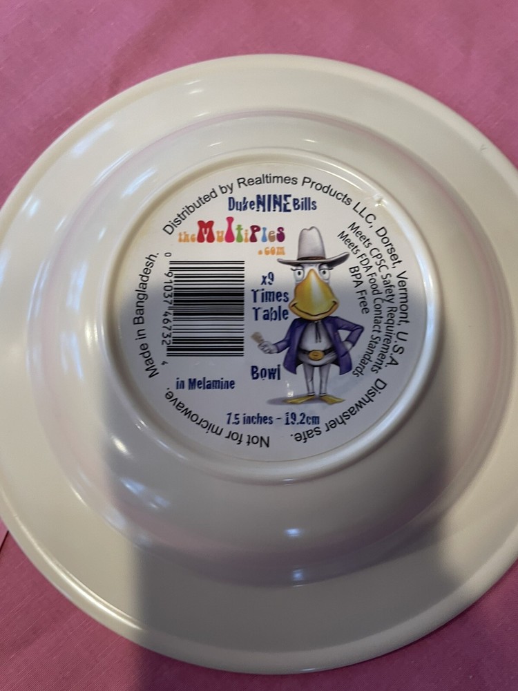 Times Table Meet The Multiples Melamine Dish Set