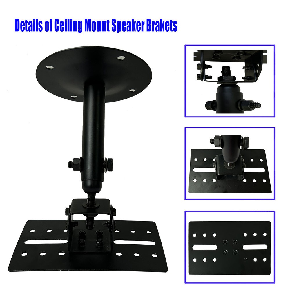 Pair Universal Wall Mount Speaker Ceiling Angle Tilt Rotation Adjustment Stands