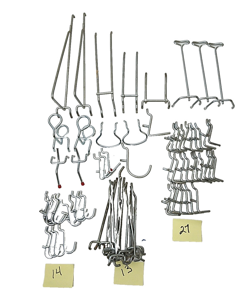 Assorted Mixed Lot 73 Peg Board Hooks Garage Workshop Storage