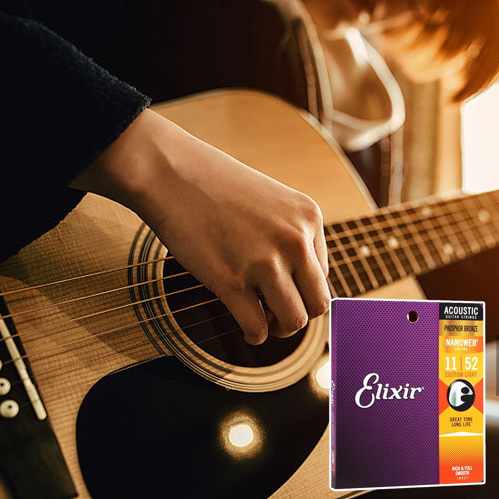 Elixir Acoustic Guitar strings Phosphor Bronze 16027 (11-52)