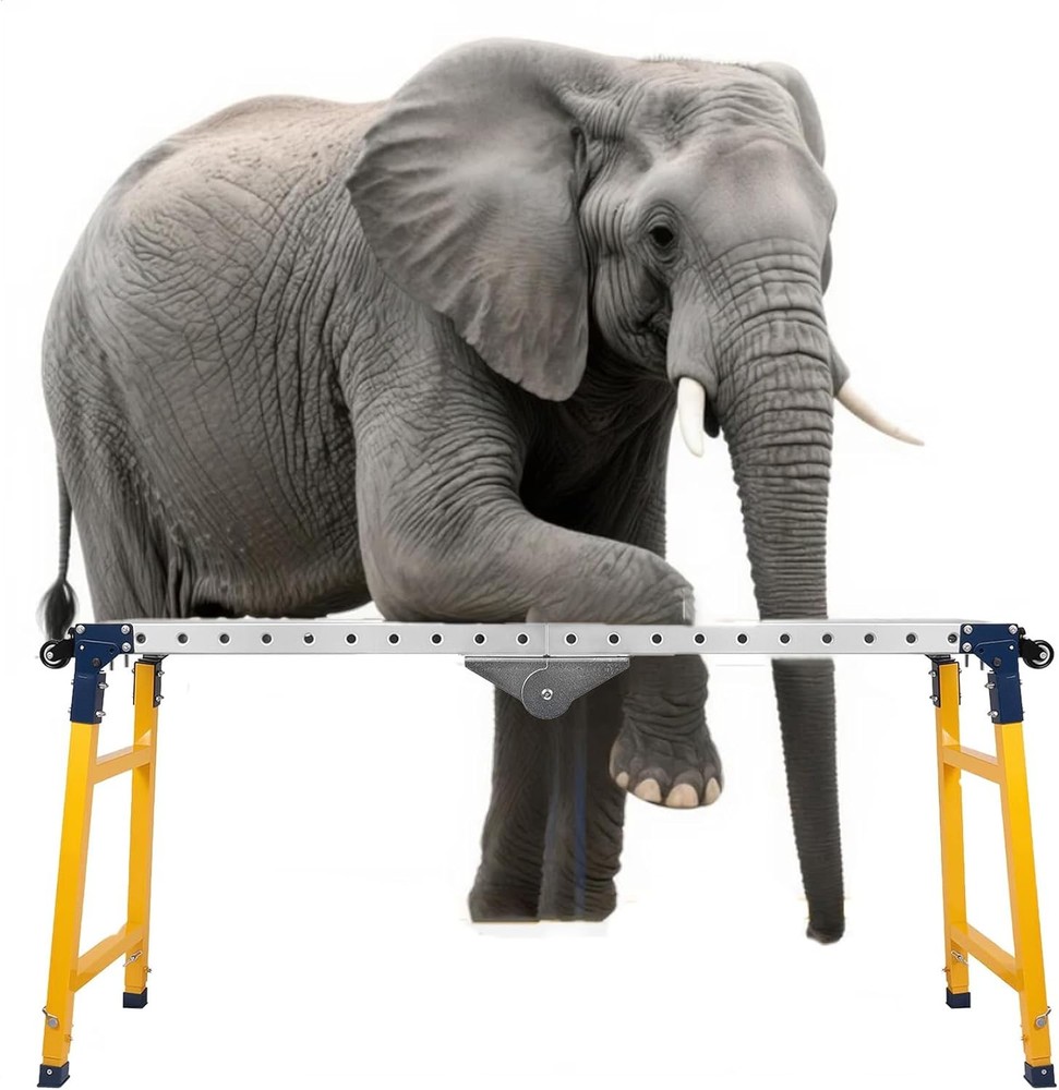 1100LBS Portable Folding Welding Table 65"x12" Adjustable Height Work Platform