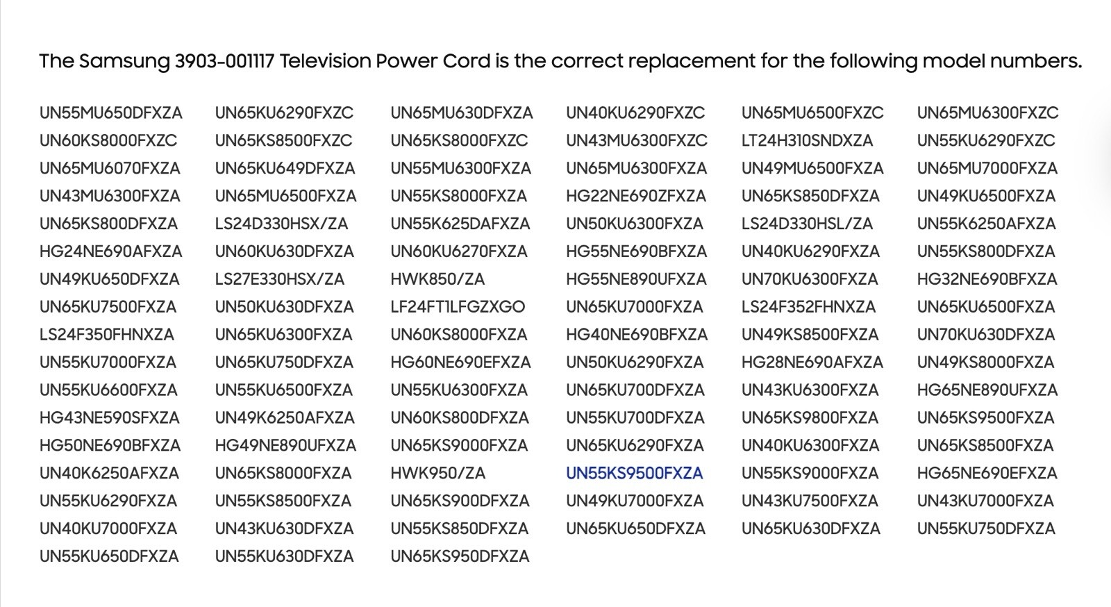 Samsung OEM A/C Power Cord compatible w/ Samsung Devices Part#3903-001117