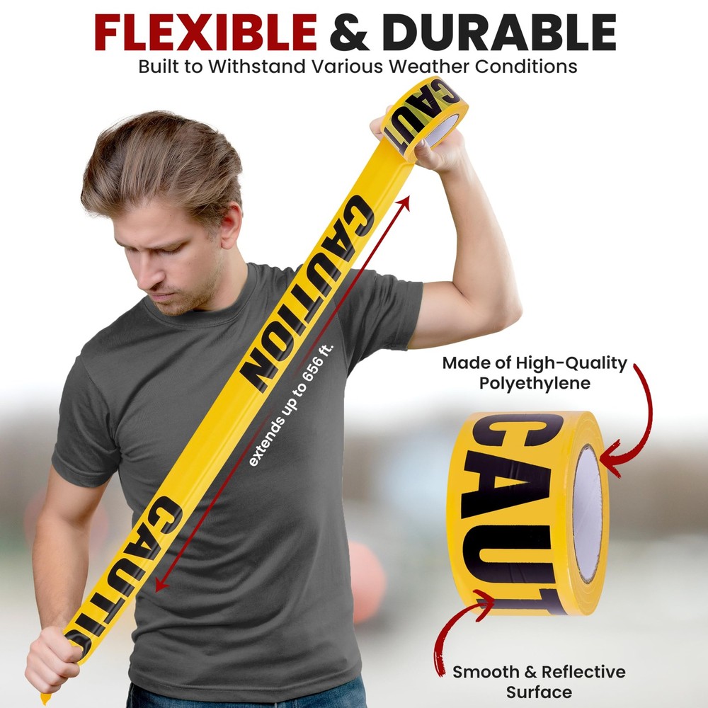 Pyle 4 Pieces Yellow Caution Tape Set
