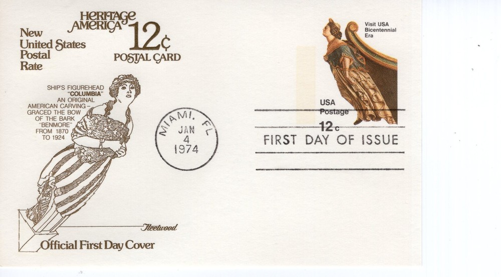 NEW U.S. POSTAL RATE - 12 CENT POSTAL CARD  - 1974 - FW168