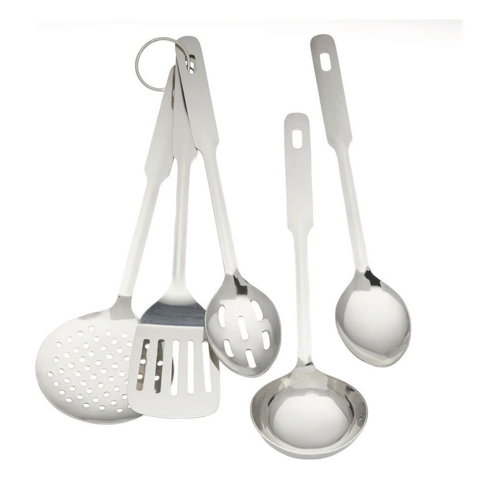 Amco Everyday Utensil Set (5-Piece) - Stainless Steel & Heat Resistant